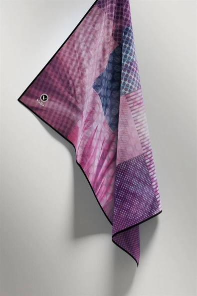 Twill Geometrik Desenli Mor Renkli 90x90 Eşarp (İpek İçermez) Kenar Dikiş Şekli El Dikişli - Resim 5