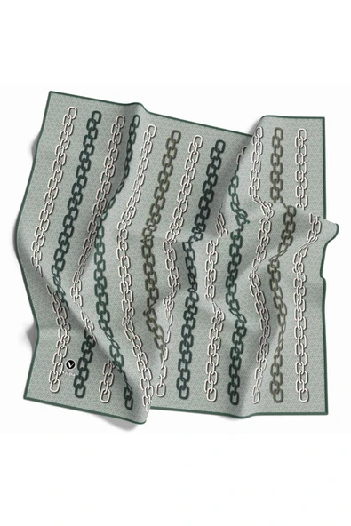 Twill Zincir Desenli Koyu Mint Yeşili Renkli 90x90 Eşarp (İpek İçermez) Kenar Dikiş Şekli El Dikişli ürün görseli