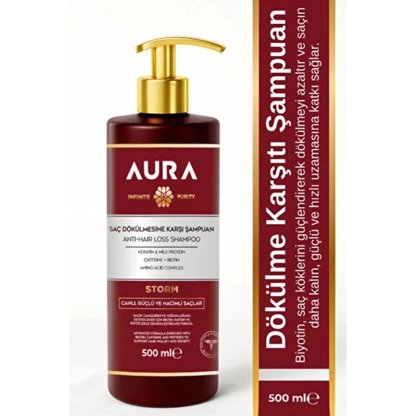 STORM AURA DÖKÜLME KARŞITI ŞAMPUAN 500 ML ürün görseli 1