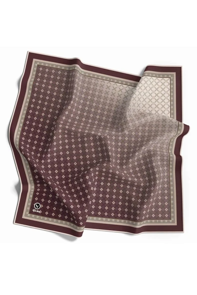 Twill Degradeli Nokta Desenli Pembe Renkli 90x90 Eşarp (İpek İçermez) Kenar Dikiş Şekli El Dikişli - Resim 2