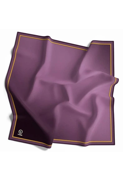 Twill Degrade Desenli Mor Renkli 90x90 Eşarp (İpek İçermez) Kenar Dikiş Şekli El Dikişli ürün görseli