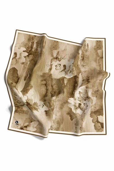 Twill Batik Desenli Hardal Renkli 90x90 Eşarp (İpek İçermez) Dikim Şekli : El Dikişi ürün görseli