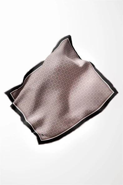 Twill V Desenli Taş Renkli 90x90 Eşarp (İpek İçermez) Dikim Şekli : El Dikişi - Resim 3