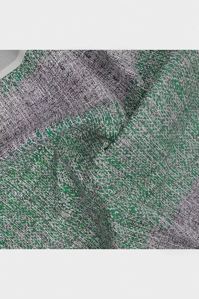 %100 Twill İpek Dokulu Desen Benetton Yeşili - Sütlü Kahve Renkli 90x90 Eşarp Kenar Dikiş Şekli El Dikişli - Resim 4
