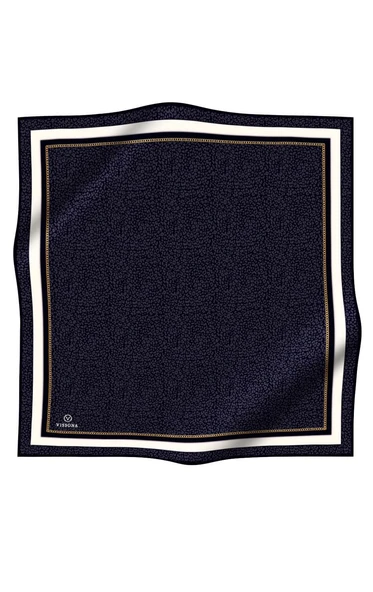 % 57 İPEK % 43 VİSKON Twill İpek Leopar Desenli Siyah Renkli 90x90 Eşarp Dikim Şekli : El Dikişi - Resim 2