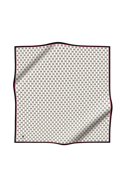 %100 Twill İpek Geometrik Desenli Siyah - Krem Renkli 90x90 Eşarp Dikim Şekli : El Dikişi - Resim 2