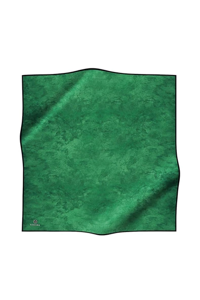 % 57 İPEK % 43 VİSKON Twill İpek Doku Desenli Zümrüt Yeşili Renkli 90x90 Eşarp Dikim Şekli : El Dikişi - Resim 2