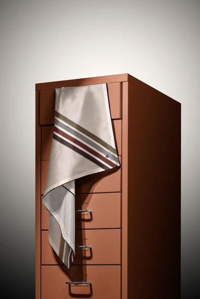 %100 Twill İpek Dikiş Motifli Ve Bant Desenli Krem - Taba Renkli 90x90 Eşarp Dikim Şekli : El Dikişi - Resim 3