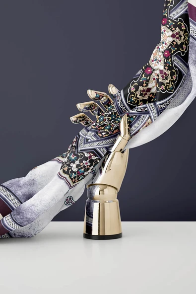 %100 Twill İpek Şal Desenli Mürdüm - Lacivert Renkli 90x90 Eşarp Dikim Şekli : El Dikişi - Resim 4