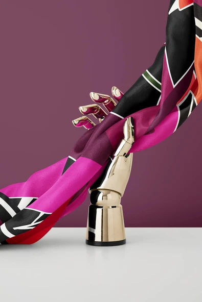 %100 Twill İpek Yaprak Desenli Taba - Mürdüm Renkli 90x90 Eşarp Dikim Şekli : El Dikişi - Resim 3