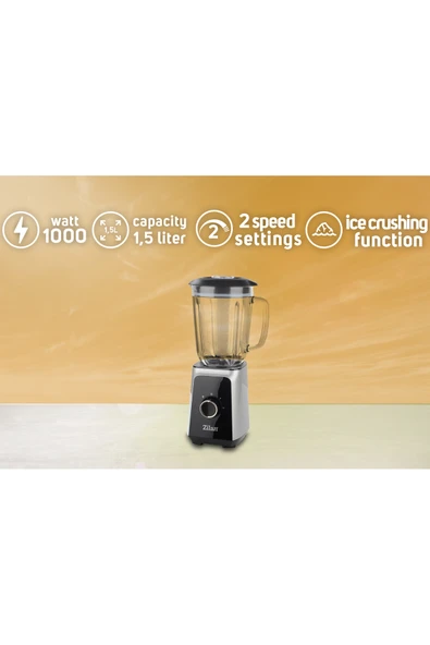 Zln3925 | Stand Blender | 1.5l Cam Hazne | 1000w | 2 Hız Ayarı | Pulse Fonksiyonu | Buz Kırma - Resim 4
