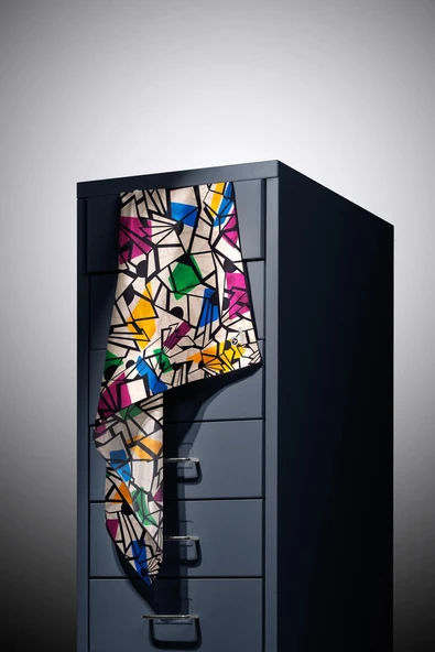 %100 Twill Renkli Petek Desenli Fuşya - Benetton Yeşili Renkli 90x90 Eşarp Dikim Şekli: El Dikişii - Resim 6