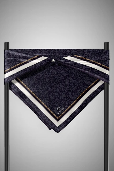 % 57 İPEK % 43 VİSKON Twill İpek Leopar Desenli Siyah Renkli 90x90 Eşarp Dikim Şekli : El Dikişi - Resim 6