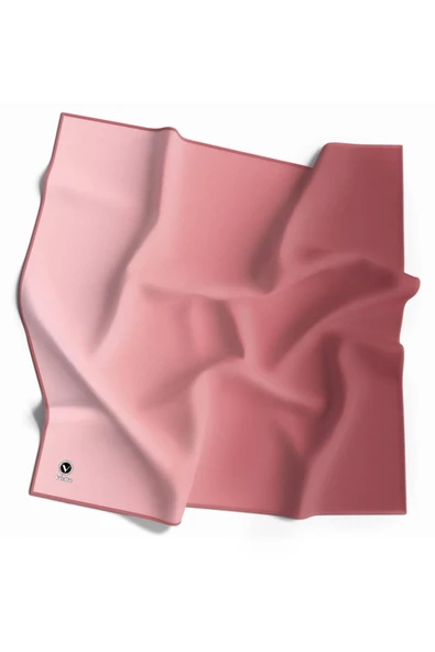 Kristal Degrade Desenli Pudra Renkli 90x90 Eşarp (İpek İçermez) Kenar Dikiş Şekli El Dikişli - Resim 2