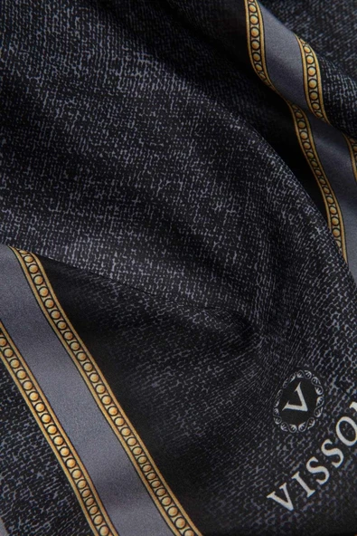 %100 İpek Dokulu Desenli Taba - Taba Renkli 92x210 Şal ürün görseli