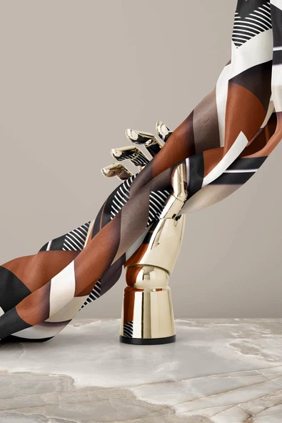 %100 Twill İpek Zebra Desenli Taba - Siyah Renkli 90x90 Eşarp Dikim Şekli : El Dikişi - Resim 6