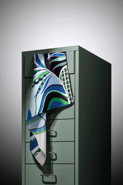 100% Twill Etnik Yaprak Desenli Saks Renkli 90x90 Dikim Şekli : El Dikişi Eşarp - Resim 4