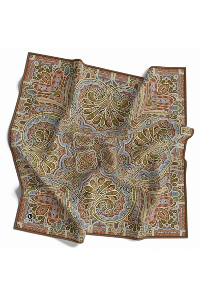 Kristal Şal Desenli Sütlükahverengi Renkli 90x90 Eşarp (İpek İçermez) Kenar Dikiş Şekli El Dikişli ürün görseli