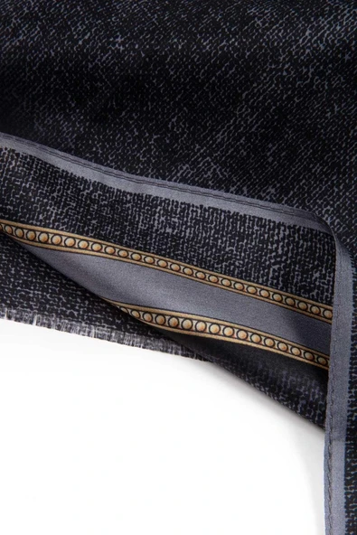 %100 İpek Dokulu Desenli Taba - Taba Renkli 92x210 Şal - Resim 2