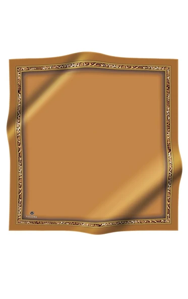 %100 Twill İpek Bordürü Leoparlı Düz Desenli Gold - Gold Renkli 90x90 Eşarp Dikim Şekli : El Dikişi - Resim 2