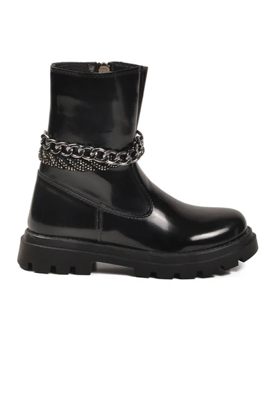 Cool Siyah Rugan İçi Polarlı Kaymaz Kız Çocuk Çizme Duru F - Resim 2