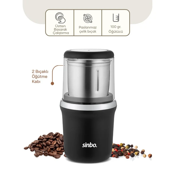 KROM KENAR KAHVE - BAHARAT ÖĞÜTÜCÜ ÇELİK BIÇAK - Ö.HAZNESİ=100GR 200W BAS ÇALIŞTIR KAPAK=MİKA PLS SCM-2997 (5314) ürün görseli 1