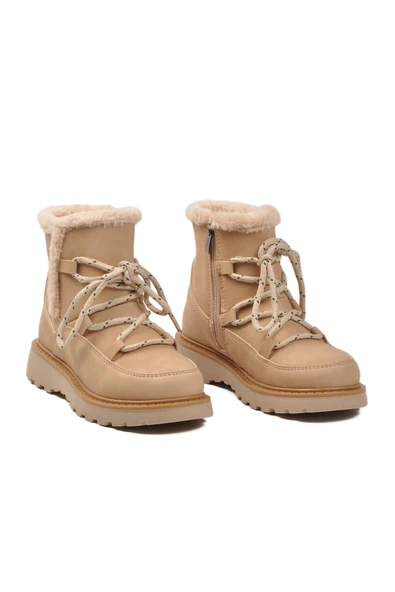 Cool Bej İçi Polarlı Kaymaz Kız Çocuk Bot Lina F - Resim 3