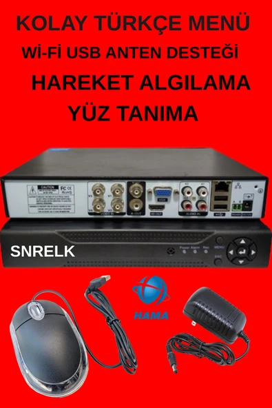 SNRELK sencrom HAMA 5'Lİ 1080P Full Hd Gece Renkli 320 Gb Güvenlik Kamerası Set - Resim 5