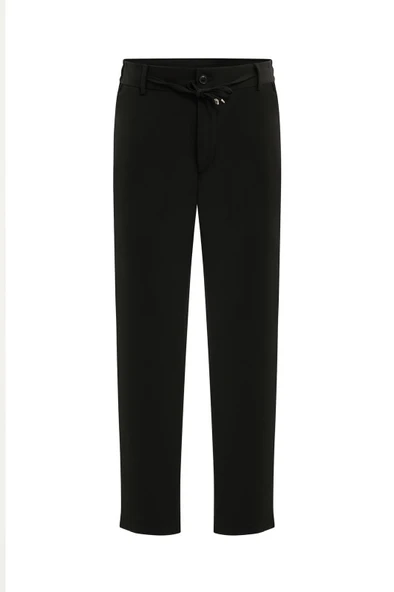 Erkek Bağcıklı Lastik Belli Slim Fit Kumaş Pantolon – Rahat Kalıp, Günlük & Şık Kombin Pantolonu - Resim 8