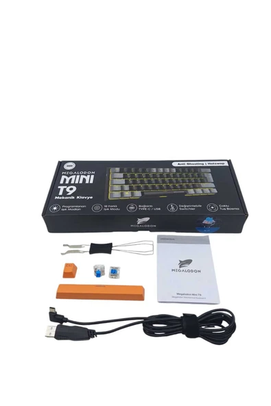 Mini T9 Mekanik Oyuncu Klavyesi Blue Switch Türkçe Mekanik Oyun Klavyesi - Resim 4