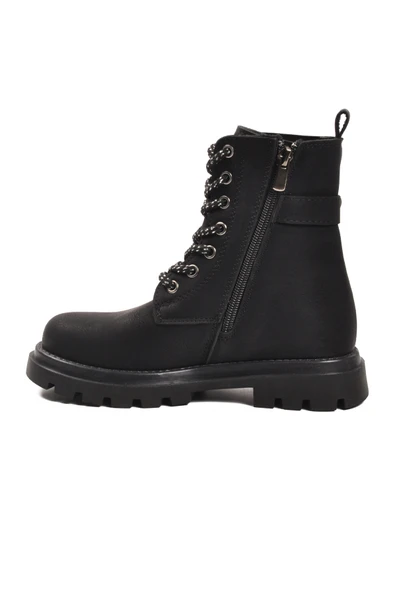 Cool Siyah İçi Polarlı Kaymaz Kız Çocuk Bot Aleda F - Resim 4