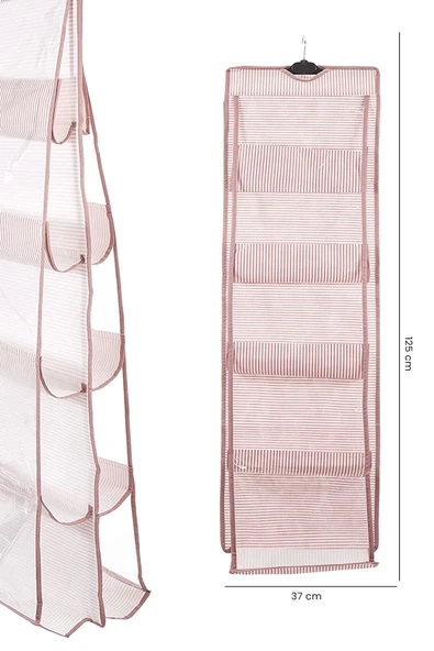 10 Gözlü Çanta Askılığı Dolap İçi Düzenleyici Organizer Askılı Çantalık - Resim 3