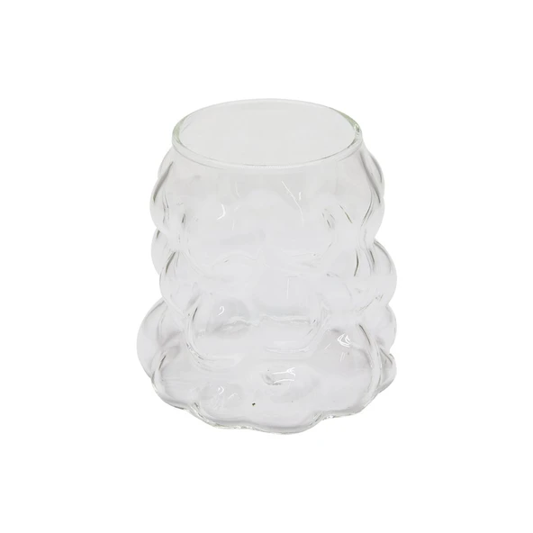 BONCUKLU - BOĞUMLU CAM BARDAK 340ML KAHVE - SUNUM - MEŞRUBAT (5314) ürün görseli 1