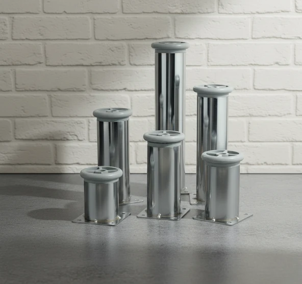 LUDIA 6 Farklı Ölçüde Metal Ayarlanabilir Tablalı Mobilya Ayağı (6cm,8cm,10cm,12cm,15cm,20cm) - Resim 4