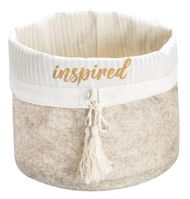 Yuvarlak Katlanabilir Çok Amaçlı Saklama Organizer Kutu Keçe Sepet (mini) - 03402 - Resim 6