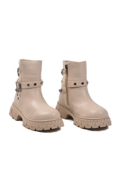 Cool Bej İçi Polarlı Kaymaz Kız Çocuk Bot Dante F - Resim 3