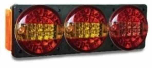 Unıversal Truck Combınatıon Taıl Lamp -Sol (side Marker 4 Ledli ) 'e' Onaylı (sis Lambası,cıft Pozısyon-Stop-Sinyal) - Cerkez Unvr-824 ürün görseli
