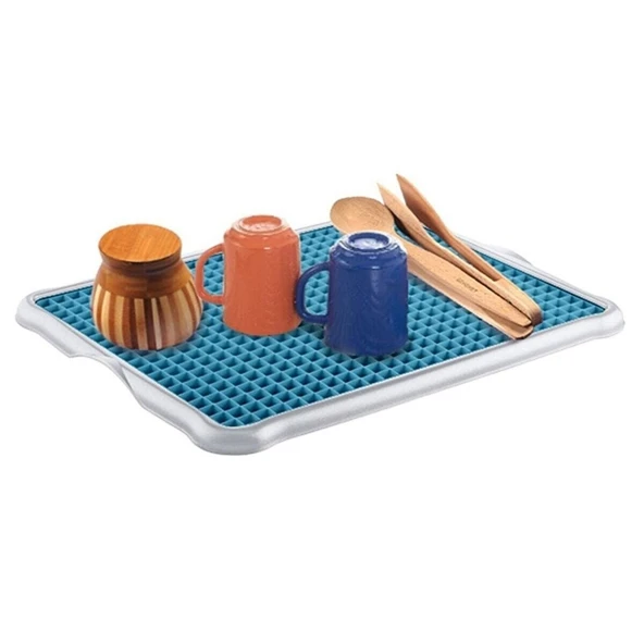 Pratik Lavabo Tezgah Üstü Bulaşık Kurutmalığı Süzmatik 22x40 cm (5314) - Resim 4