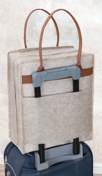 Deri Kulplu Ayakkabı Seyahat Çantası 04263 - Resim 5