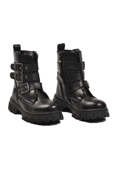 Cool Siyah İçi Polarlı Kaymaz Kız Çocuk Bot Caneda F - Resim 3