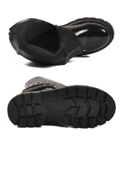 Cool Siyah Rugan İçi Polarlı Kaymaz Kız Çocuk Çizme Duru F - Resim 5