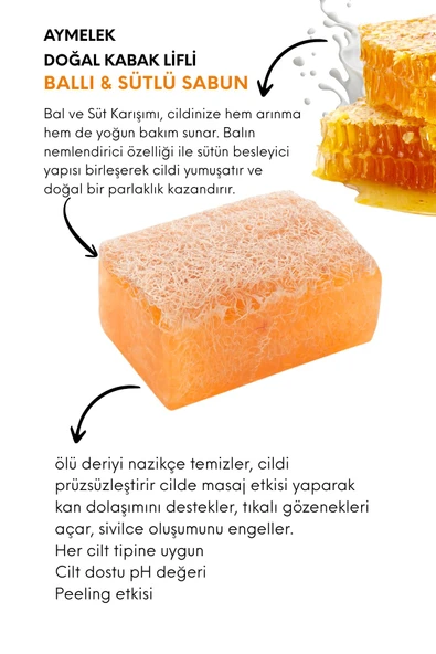 Sabun Doğal Kabak Lifli Sütlü Ballı Sabunu - Resim 2