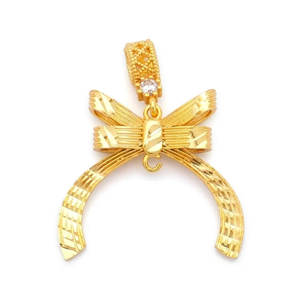 Altın Kaplama İmitasyon Büyük Boy Kurdeleli Kolye Ucu TGR-739 ürün görseli 1