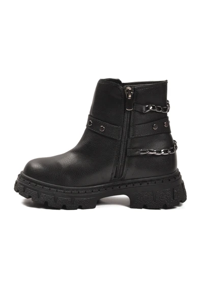 Cool Siyah İçi Polarlı Kaymaz Kız Çocuk Bot Dante F - Resim 2