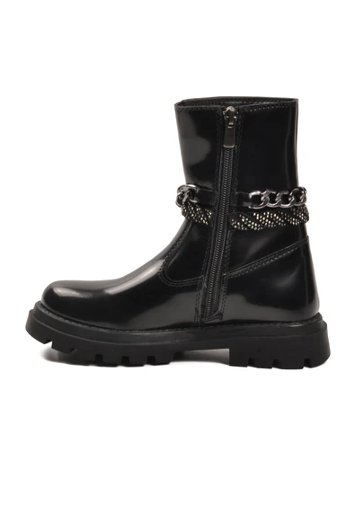 Cool Siyah Rugan İçi Polarlı Kaymaz Kız Çocuk Çizme Duru F - Resim 4