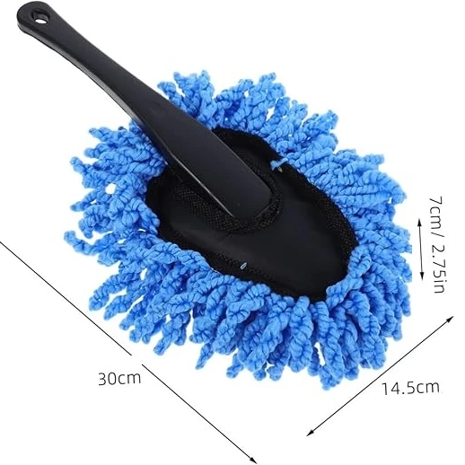 Makarna El Mopu Mini Mikrofiber Toz Alma ve Islak-Kuru Temizleme Fırçası 1 Adet Mavi - Resim 4