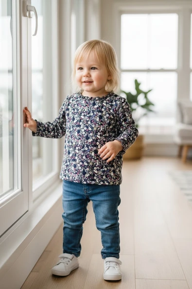 Çiçekli Kız Bebek Bluz - Resim 4