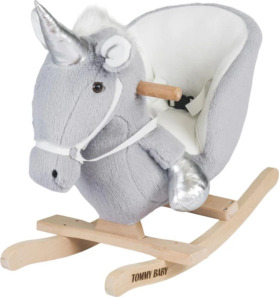 TommyBaby Egitici Peluş Sallanan At Ahsap Sallanan At UNİCORN - Resim 4