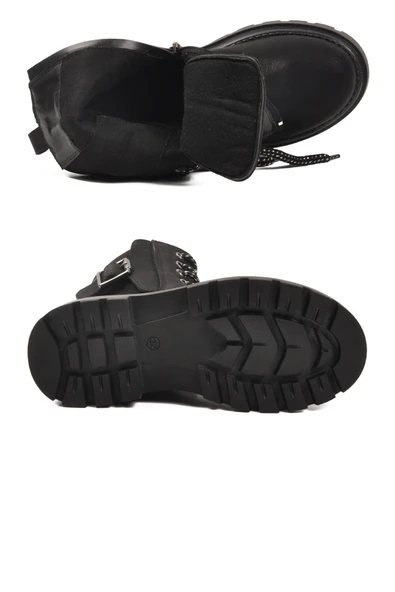 Cool Siyah İçi Polarlı Kaymaz Kız Çocuk Bot Aleda F - Resim 5