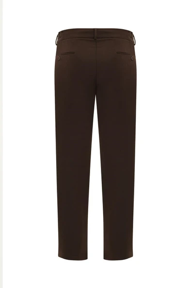 Erkek Bağcıklı Lastik Belli Slim Fit Kumaş Pantolon – Rahat Kalıp, Günlük & Şık Kombin Pantolonu - Resim 4